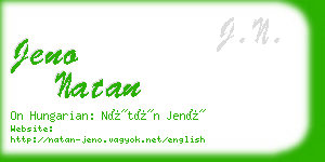 jeno natan business card